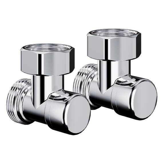Набор нижнего подключения Royal Thermo Design угловой раздельный 3/4х3/4ЕК (хром), фото 