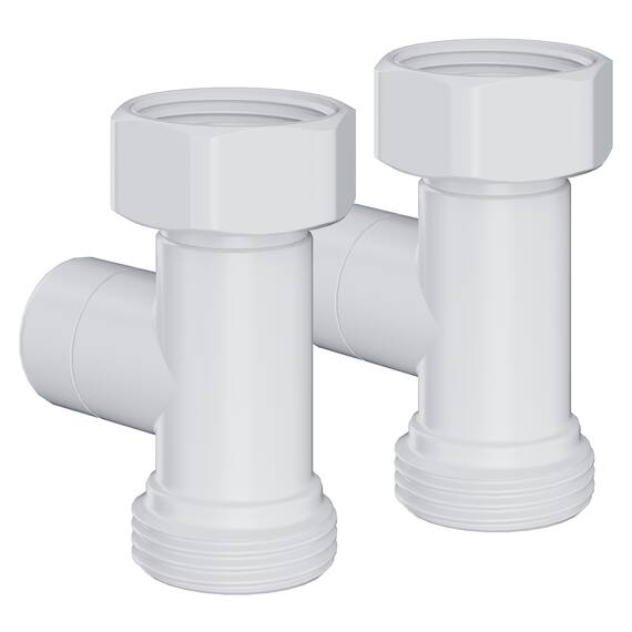 Набор нижнего подключения Royal Thermo Design прямой раздельный 3/4х3/4ЕК (белый), фото , изображение 2
