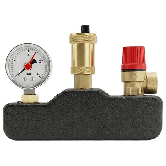 Группа безопасности котла VARMEGA латунь, с термоизоляцией 1", VMSG01-G306030, фото 
