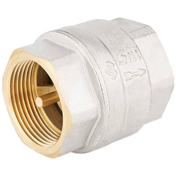Клапан обратный Varmega с латунным седлом VM04804, 1 1/4", никелированный, фото 