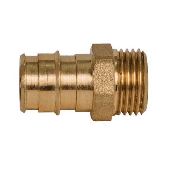 Муфта PE-X лат радиал Дн16х3/4" НР РОС 4821019, фото , изображение 3