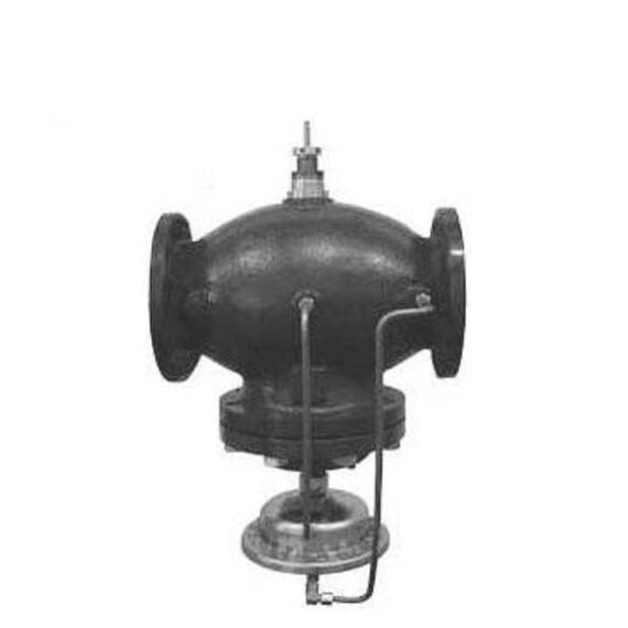 Клапан AFQM Ду 200, Ру 16, Kvs 450 м3/ч,регулир.комбинир.проход,ф/ф,Т=140С,чугун,перепад давл.0,5бар, фото 