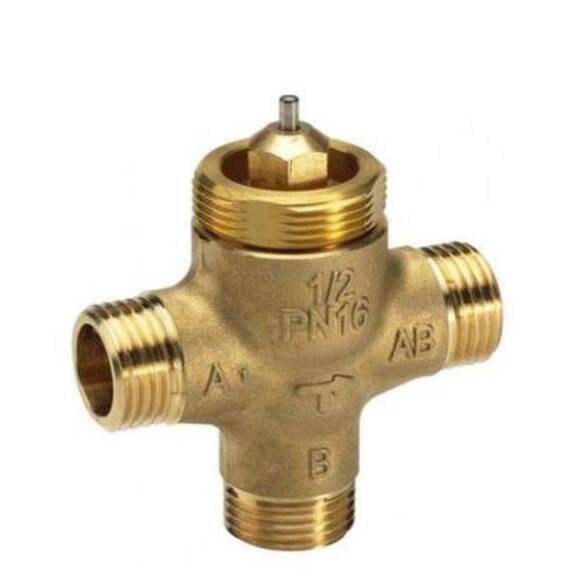 Клапан VZL 3 трехходовой Ду 15, Ру 16, Kvs 0,25 м3/ч, н/р, Т= 120 °С, латунь, ход штока 2,8 мм, фото 