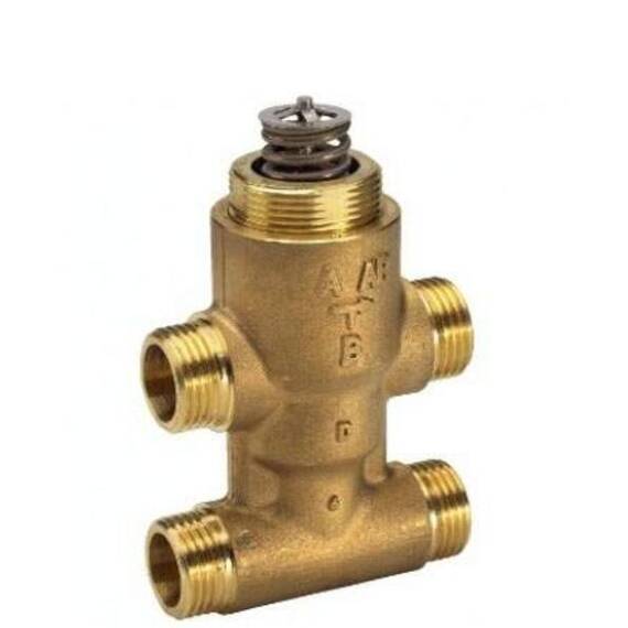 Клапан VZ 4 четырехходовой Ду 15, Ру 16, Kvs 1 м3/ч, н/р, Т= 120 °С, латунь, ход штока 5,5 мм, фото 