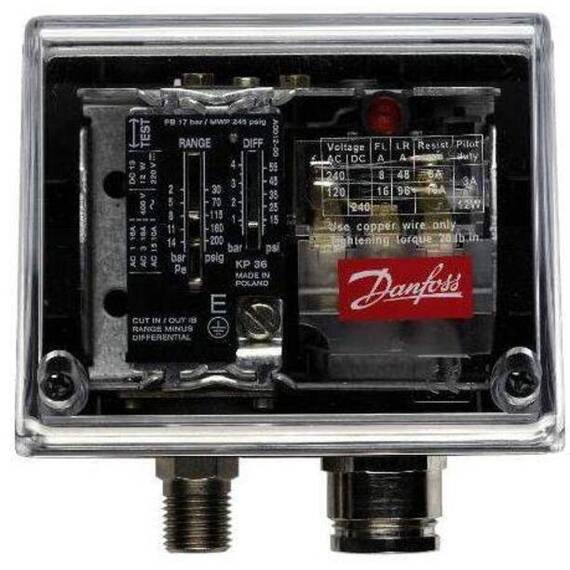 Корпус IP55 Danfoss, G ¼ А, диап.настр. -0,2–8 бар, Ру= 18 бар, фото 