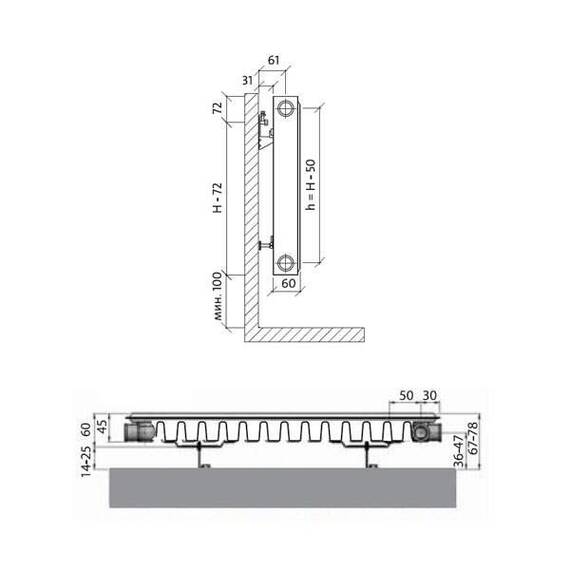 Радиатор панельный COMPACT С11-300-2100, фото , изображение 2