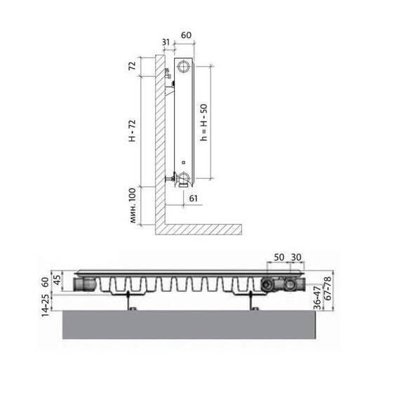 Радиатор панельный VENTIL COMPACT VC11-300-1000, фото , изображение 2