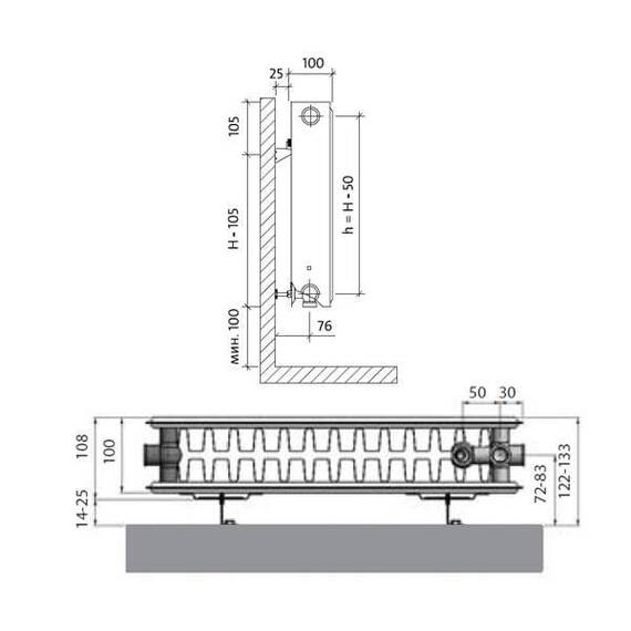 Радиатор панельный VENTIL COMPACT VC22-600-2900, фото , изображение 2