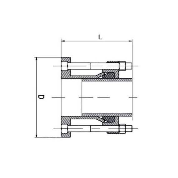 Фланцевая муфта ПФРК IDRA BF/FL Maxi DN300 (324-350) с упором, фото , изображение 2