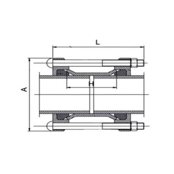 Соединительная муфта ДРК IDRA BF INOX DN125 (138-153), фото , изображение 2