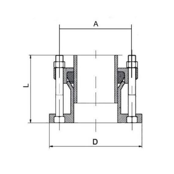 Фланцевая муфта ПФРК IDRA BF/FL UN DN100 (107-128), фото , изображение 4