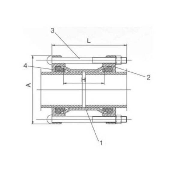 Соединительная муфта ДРК IDRA BF ST DN600 (630-650) PN10/16, фото , изображение 3