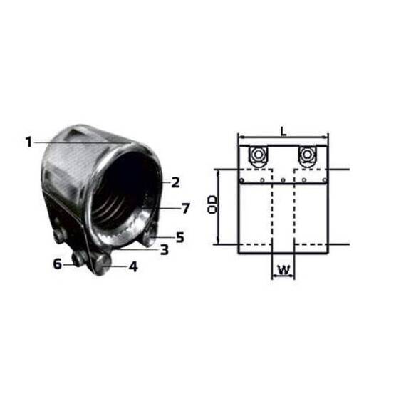 Соединительная муфта гидравлическая (106-110) IDRA GRIP DN100 L107, фото , изображение 2