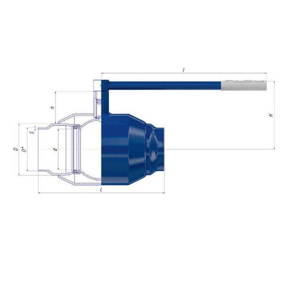 Кран шаровой ALSO КШПП RS Ду 125 Ру 2,5 ст.09Г2С, фото , изображение 2