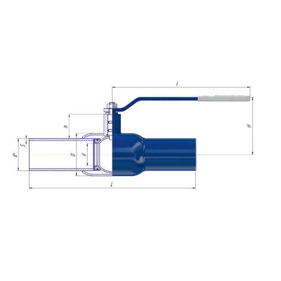Кран шаровой ALSO КШП RS Ду 100 Ру 2,5 ст.09Г2С, фото , изображение 2