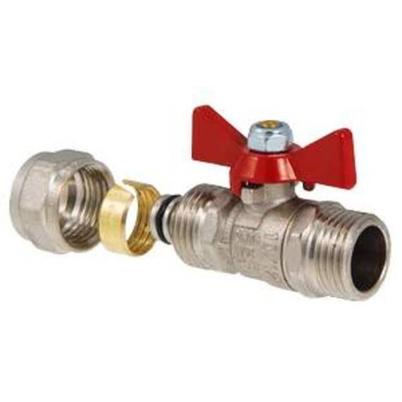 Кран шаровый VT.341,  16х1/2", нар-обж., бант, фото 