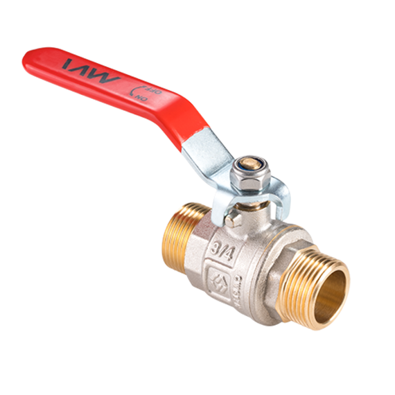 Кран латунный с ручкой и подключением штуцер-штуцер (РШШ) 3/4" PN 40  BV.516.05, фото 