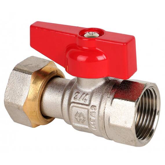 Кран прямой с накидной гайкой , внутренняя-внутренняя, бабочка 1/2" BV.530.04, фото 