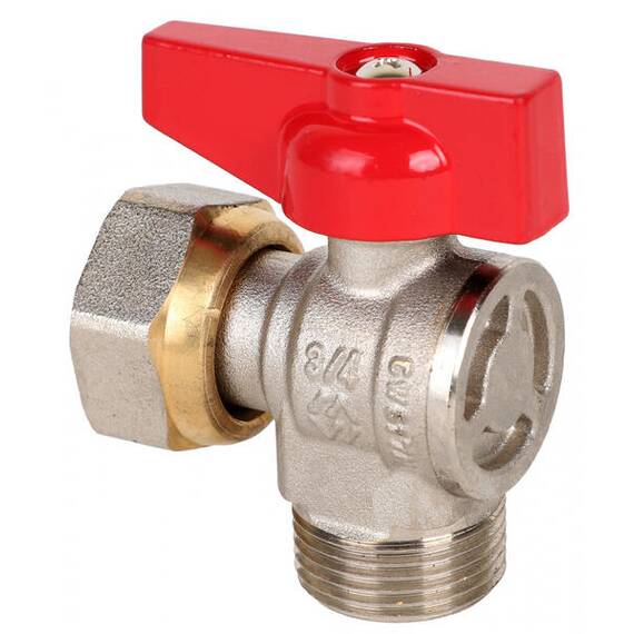 Кран угловой с накидной гайкой, внутренняя-наружная, бабочка 1/2" BV.533.04, фото 