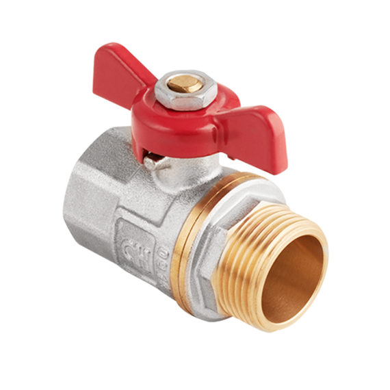 Кран шаровый полнопроходной AquaHit в-н, бабочка (БГШ) 1/2" PN 25  BV.314.04, фото 