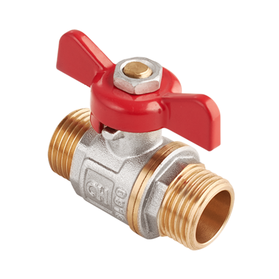 Кран шаровый полнопроходной AquaHit н-н, бабочка (БШШ) 1/2" PN 25  BV.315.04, фото 
