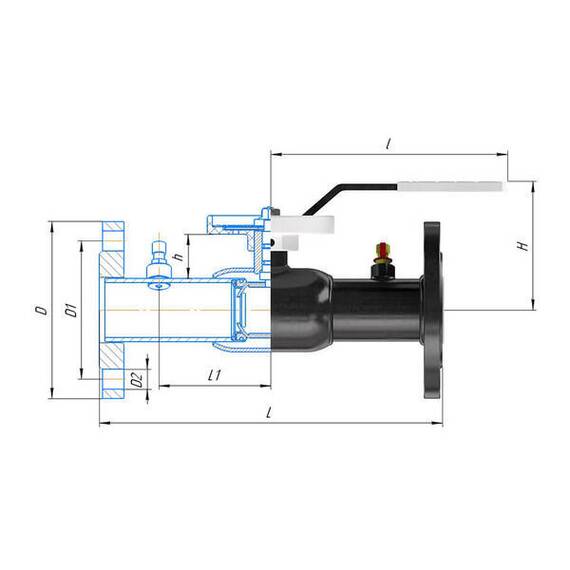 Кран регулирующий ALSO с ниппелями КШ.Ф.BV.M Ду 150 Ру 1,6 Ст.20, фото , изображение 3