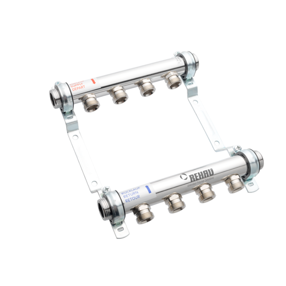 Коллектор распределительный HLV на 12 групп нерж. сталь, фото 