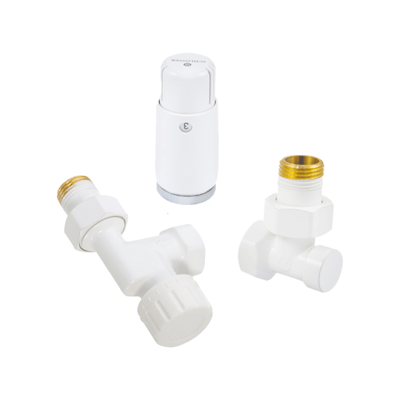 Комплект подключения аксиальный STANDARD MINI 1/2&amp;quot; (белый) с термоголовкой MINI DIAMANT М30х1,5, фото 
