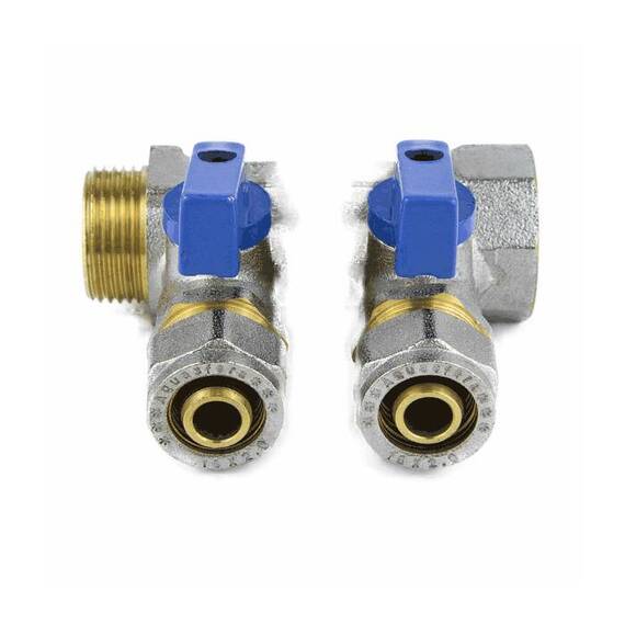 Коллектор лат шар/к син 3/4&quot; м/р 2в Дн16 обжим мп 35мм Aquasfera 7015-01, фото , изображение 3
