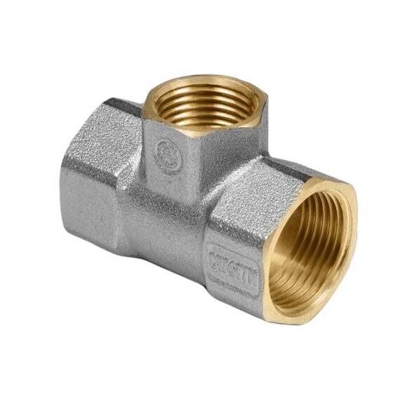 Тройник лат перех Ду32х25х32 м/м никель Aquasfera 9008-06, фото , изображение 2