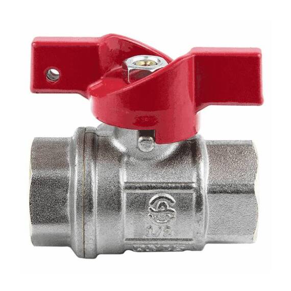 Кран шар лат 1021 Euro нк Ду15 Ру40 м/м полн 3-ход баб Aquasfera 1021-01, фото , изображение 5