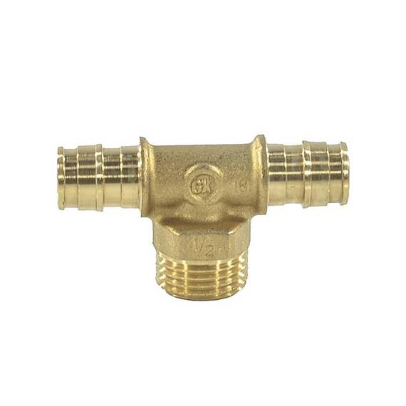Тройник PE-X лат радиал Дн20х1/2&quot;х20 НР РОС GX153(AC)Y034, фото , изображение 3