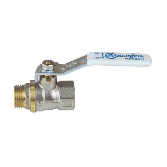 Кран шар лат 1103 Standard нк Ду32 Ру20 м/р полн рыч Aquasfera 1103-04 ., фото , изображение 5