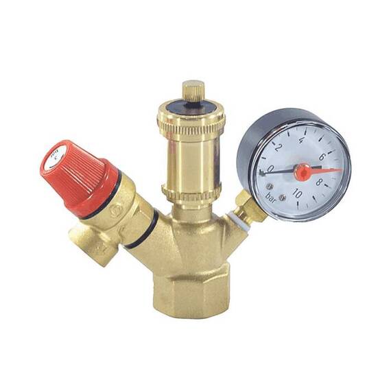 Группа безопасности д/котла SG10 1&quot; м/м лат 3бар до 44 кВт SantechSystems, фото 