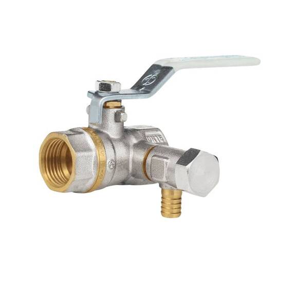 Кран шар лат спуск 1112 нк Ду15 Ру40 м/м полн рыч Aquasfera Standard 1112-01, фото 