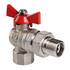 Кран шар. Valtec VT.228.N.05 BASE ВН 3/4" с американкой бабочка угловой, фото 