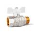 Кран шаровой латунный LD Pride 47.25.B-Н.Б (White) Ду 25 Ру 40 вн-нр, (бабочка), фото 