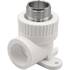 Угольник THERMOLIGHT комбинированный PP-R НР с креплением 25х3/4" белый (10/80), фото 