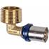 Угольник пресс для металлопластиковых труб Usystems MLC Plus 20-R1/2"НР, фото 