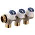 Коллектор Usystems SHB 3/4" бронзовый с вентилями НР/ВР 2x3/4"НР Евроконус, ц/ц 50мм, фото 